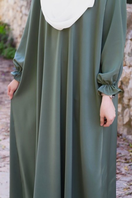 فستان كلوش شرعي "شامل هدية منديل مربع شرعي"