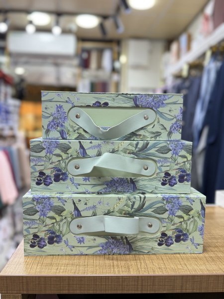 بوكس فستقي إيد جلد 3 أحجام