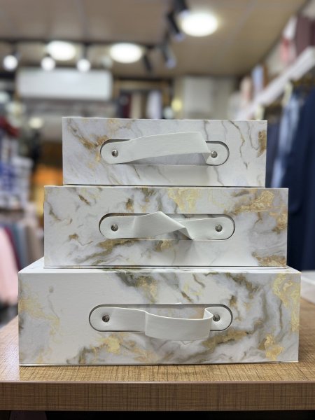 بوكس ماربل مع إيد جلد 3 أحجام