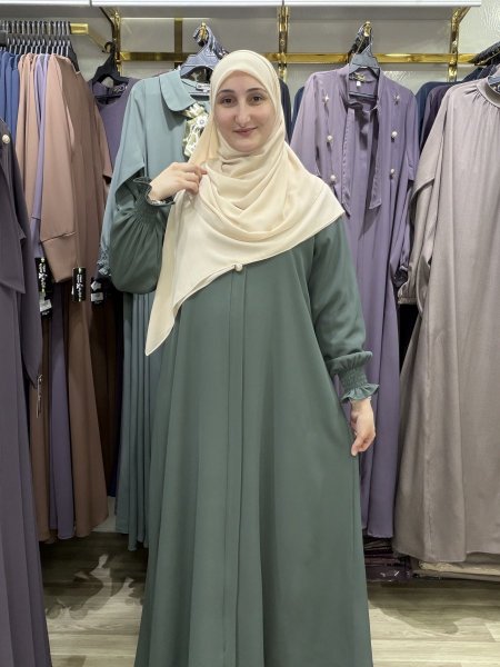 عباية فخمة بسحاب مع سكارف ناعمة