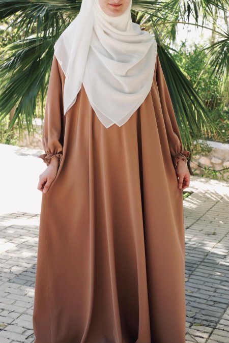 فستان كلوش  شرعي "شامل هدية منديل مربع شرعي"