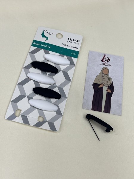 دبوس مسكر مخمل أبيض و أسود